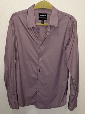 Bonobos Men's Purple Micro-Check Dress Shirt - Tailored Collar